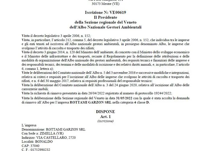 Autorizzazione Trasporto