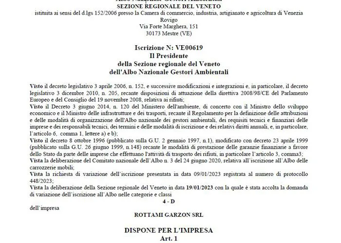 Integrazione nuovo mezzo autorizzazione trasporto