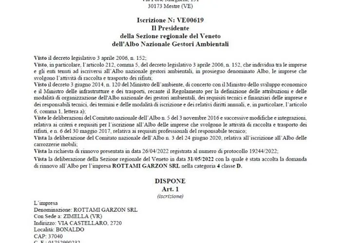 Integrazione nuovo mezzo autorizzazione trasporto