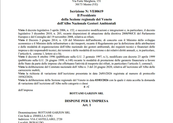 INTEGRAZIONE TRASP. CER 19.12.12